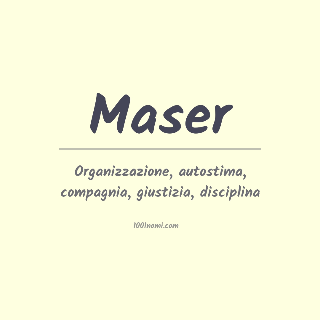 Significato del nome Maser