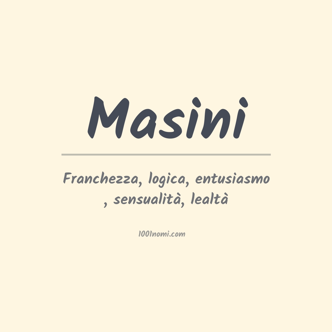 Significato del nome Masini