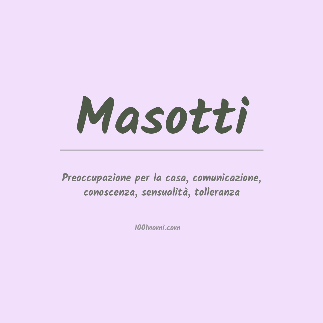 Significato del nome Masotti