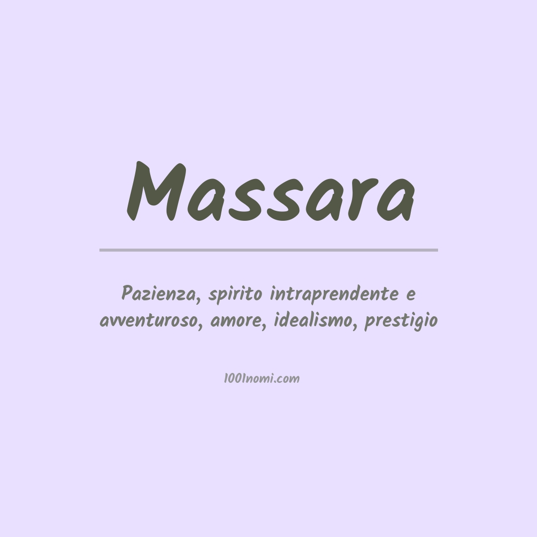 Significato del nome Massara