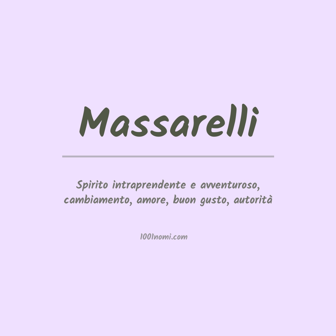 Significato del nome Massarelli