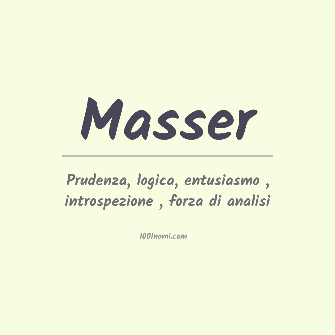 Significato del nome Masser Significato del nome Masser
