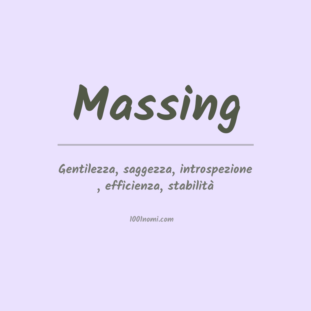Significato del nome Massing Significato del nome Massing