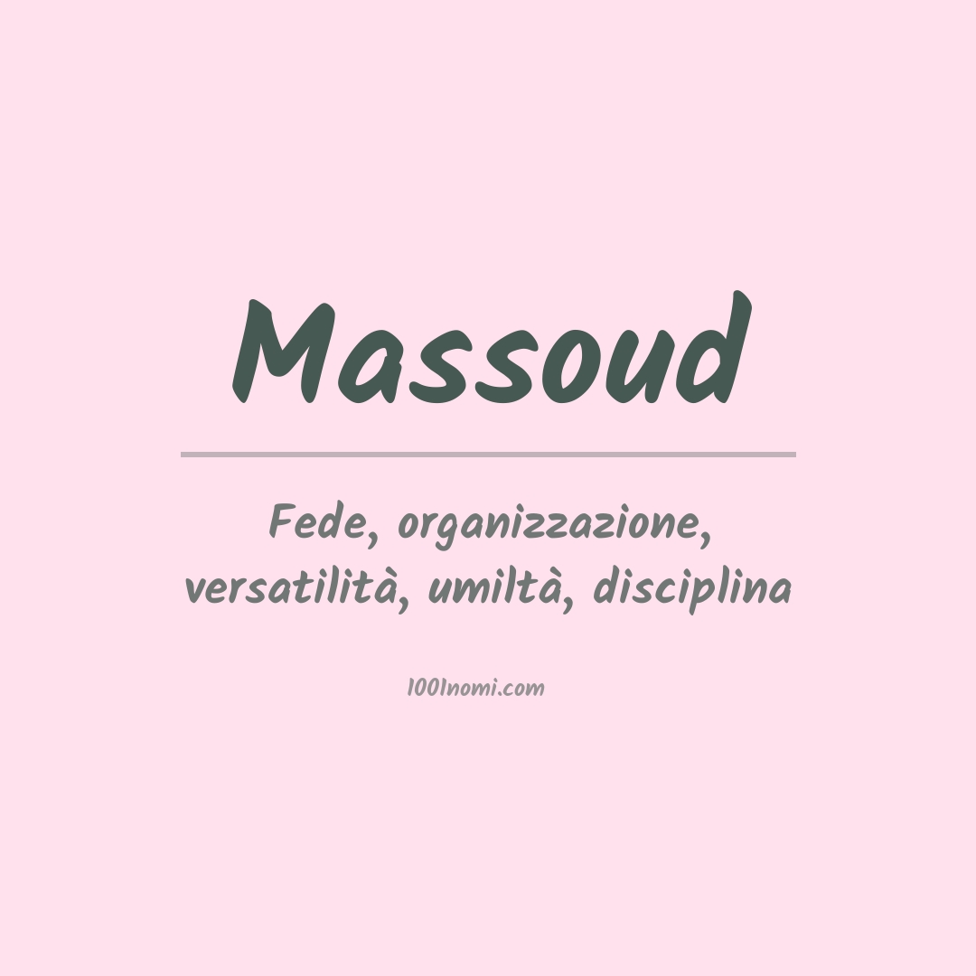 Significato del nome Massoud