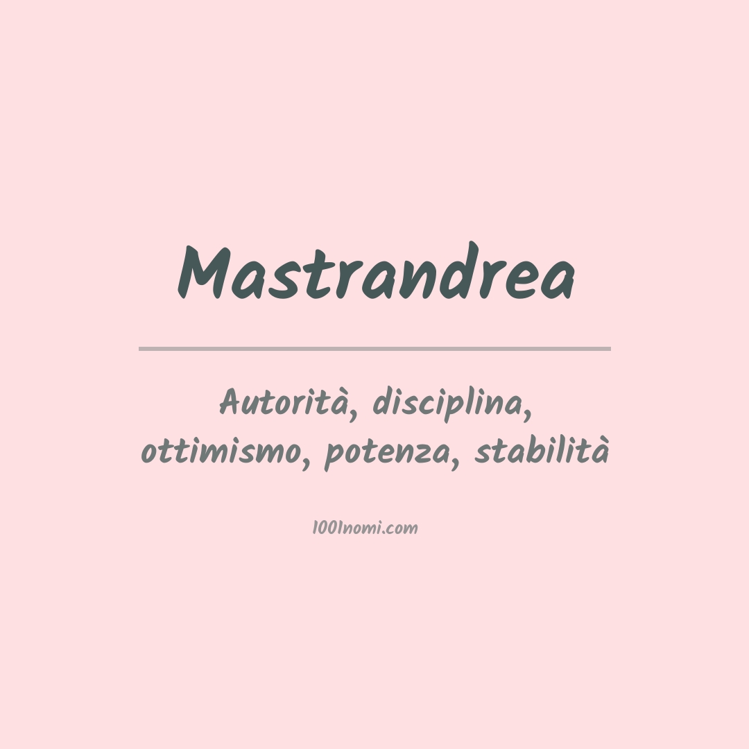 Significato del nome Mastrandrea