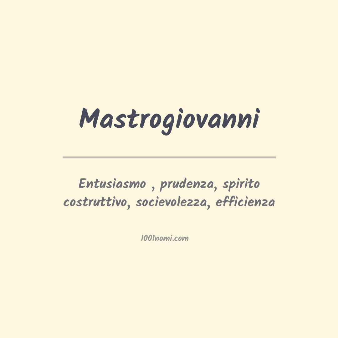 Significato del nome Mastrogiovanni