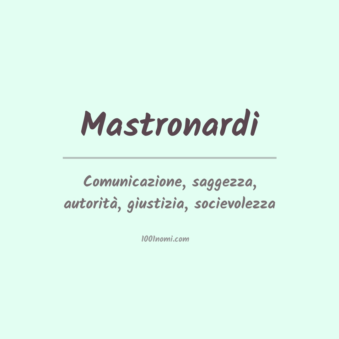 Significato del nome Mastronardi