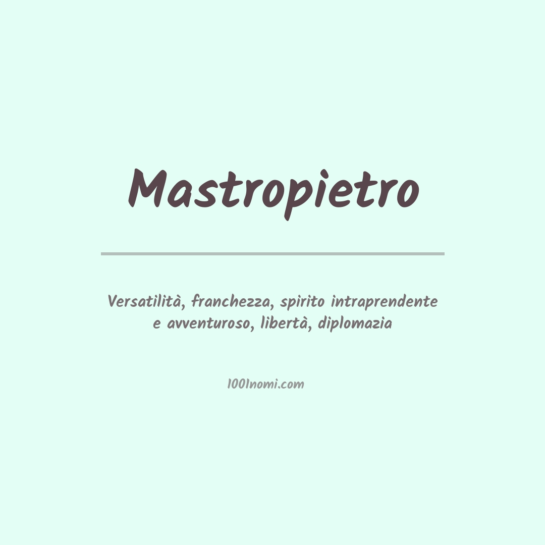 Significato del nome Mastropietro