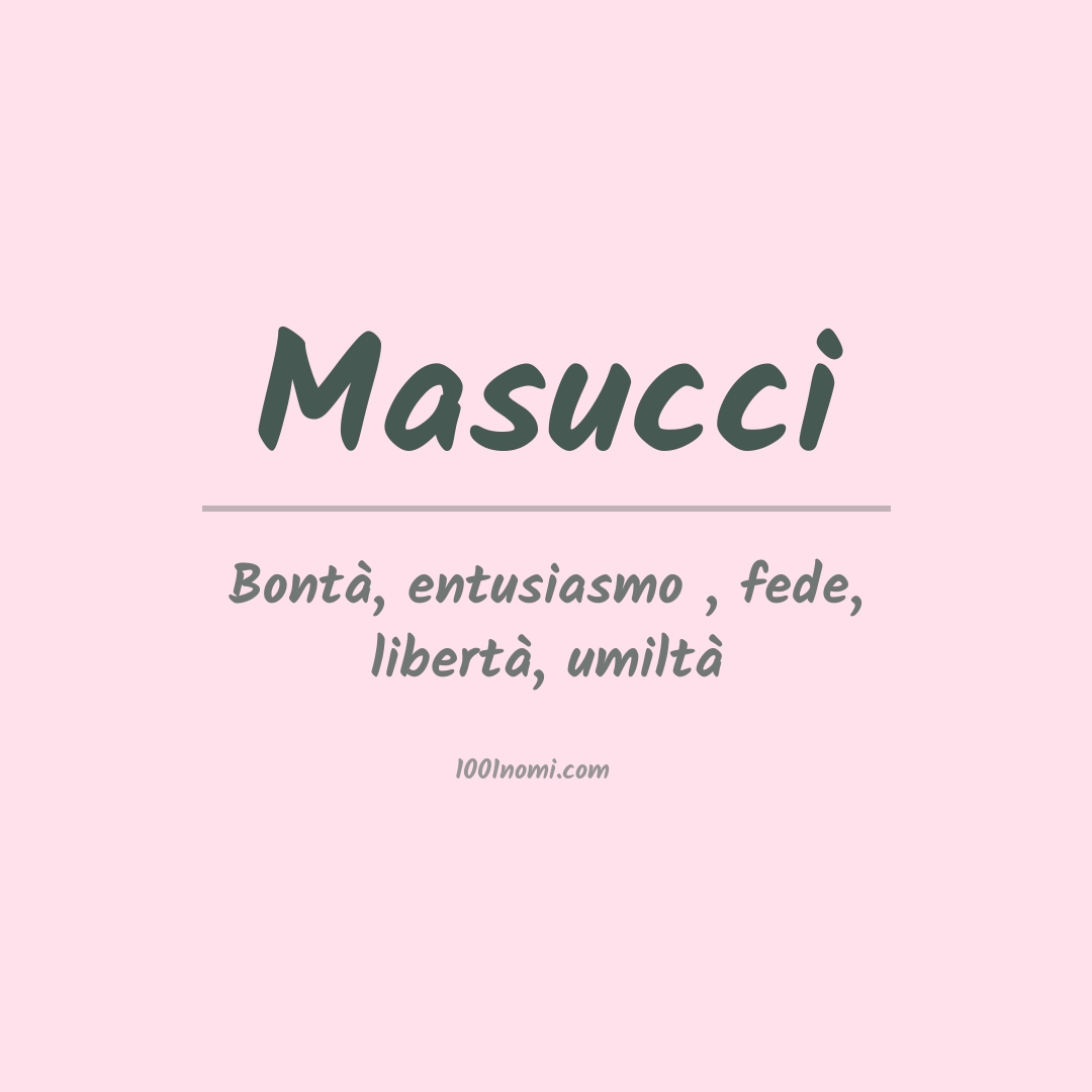 Significato del nome Masucci