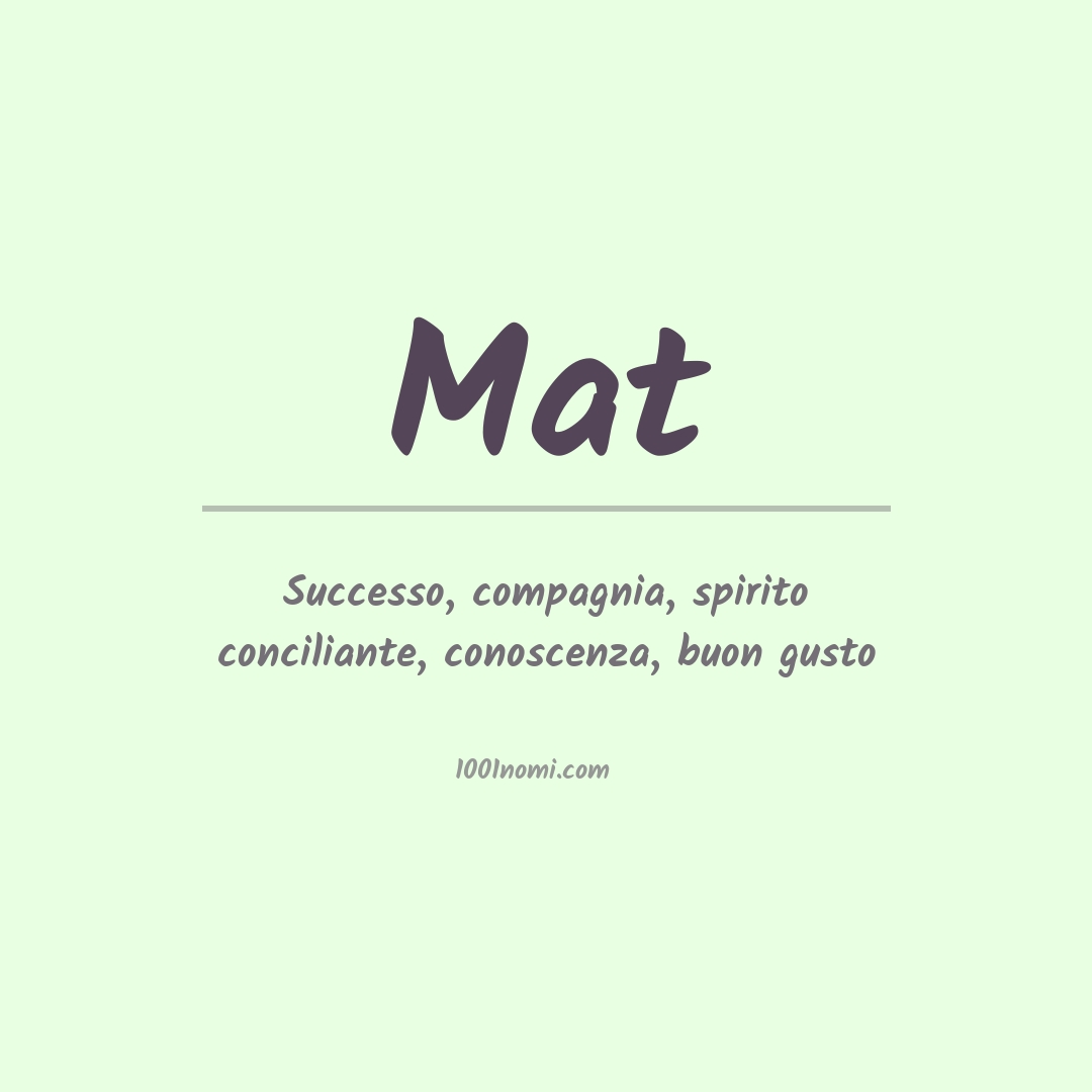 Significato del nome Mat