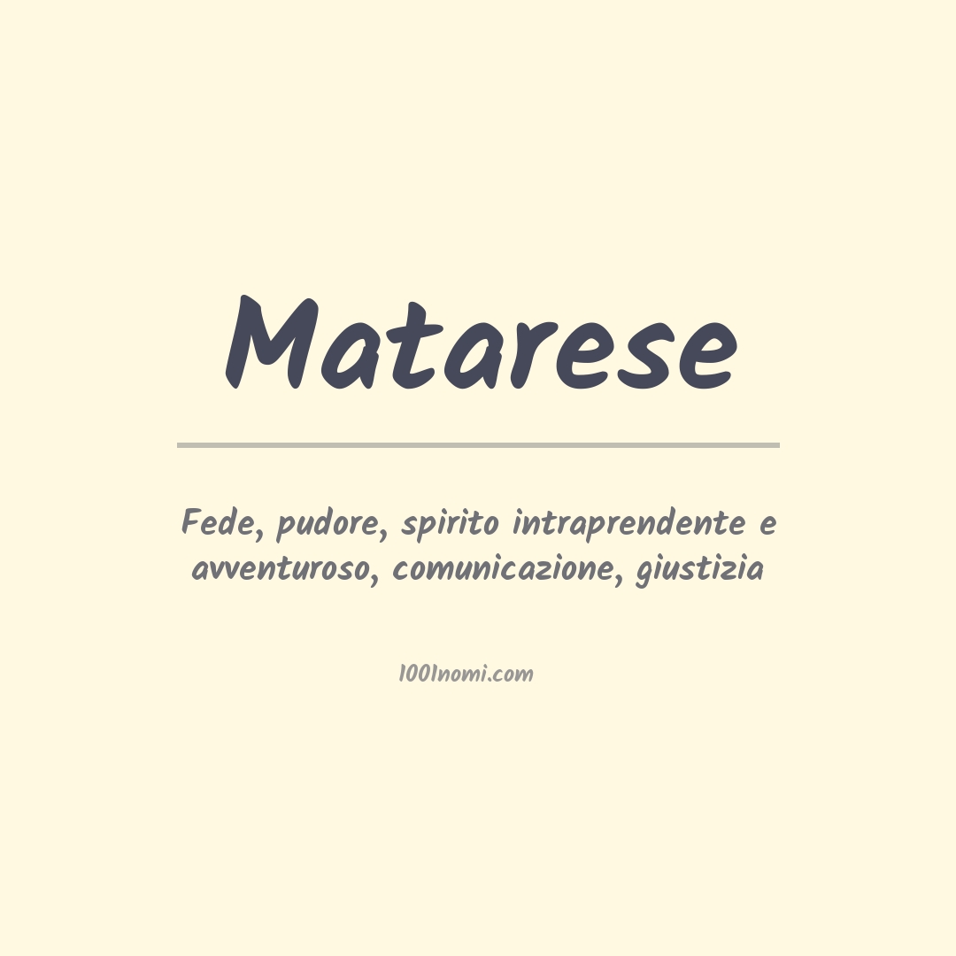 Significato del nome Matarese