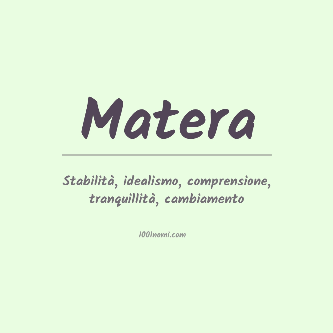 Significato del nome Matera