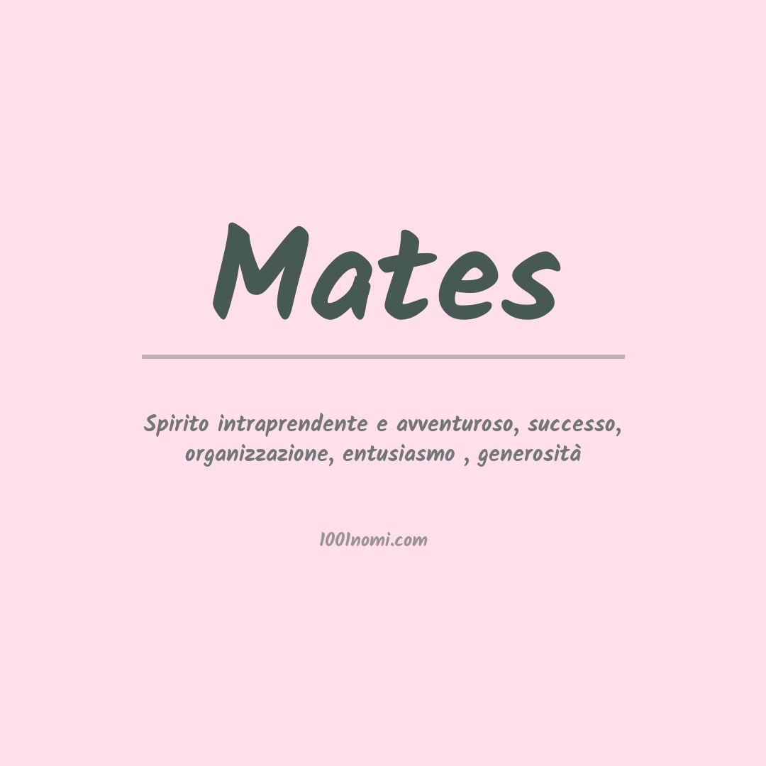 Significato del nome Mates