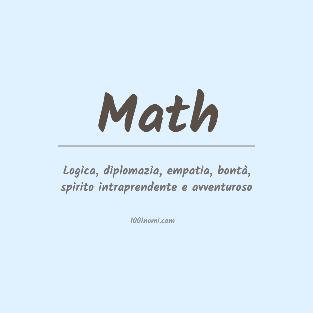 Significato del nome Math