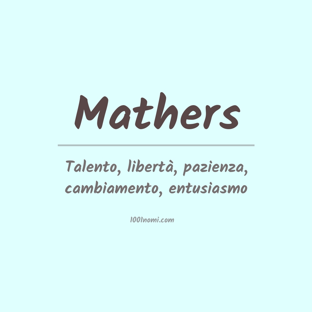 Significato del nome Mathers