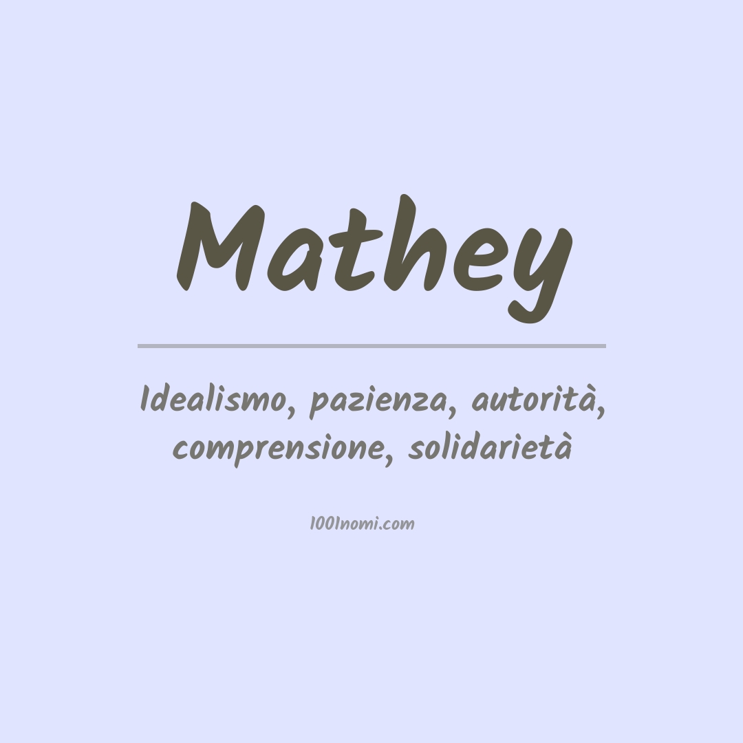 Significato del nome Mathey