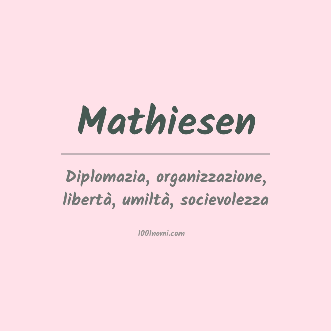 Significato del nome Mathiesen