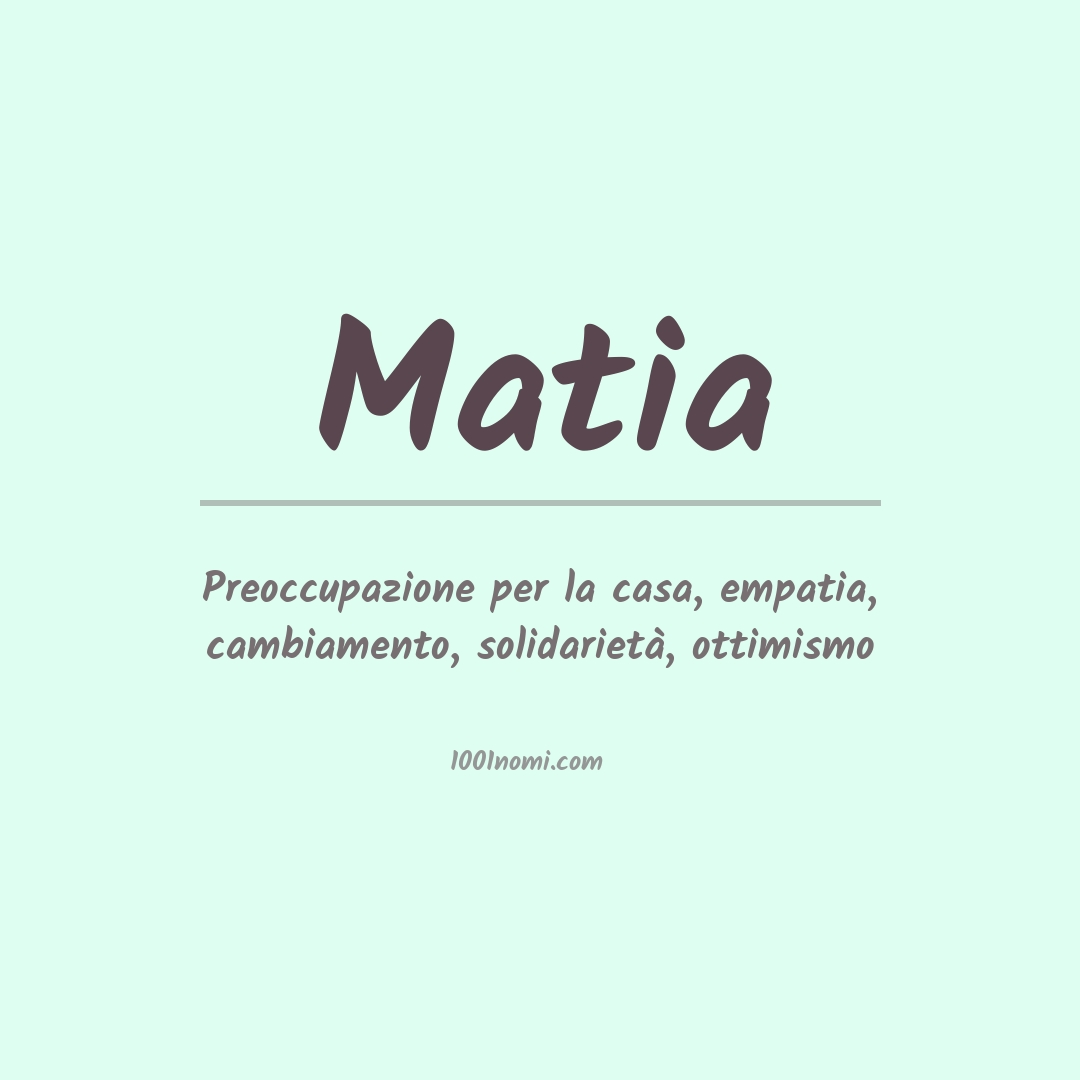 Significato del nome Matia Significato del nome Matia