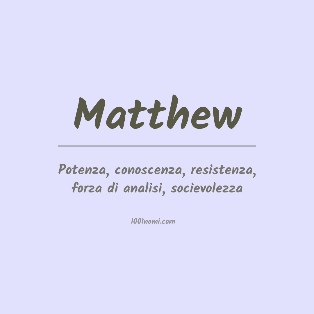 Significato del nome Matthew