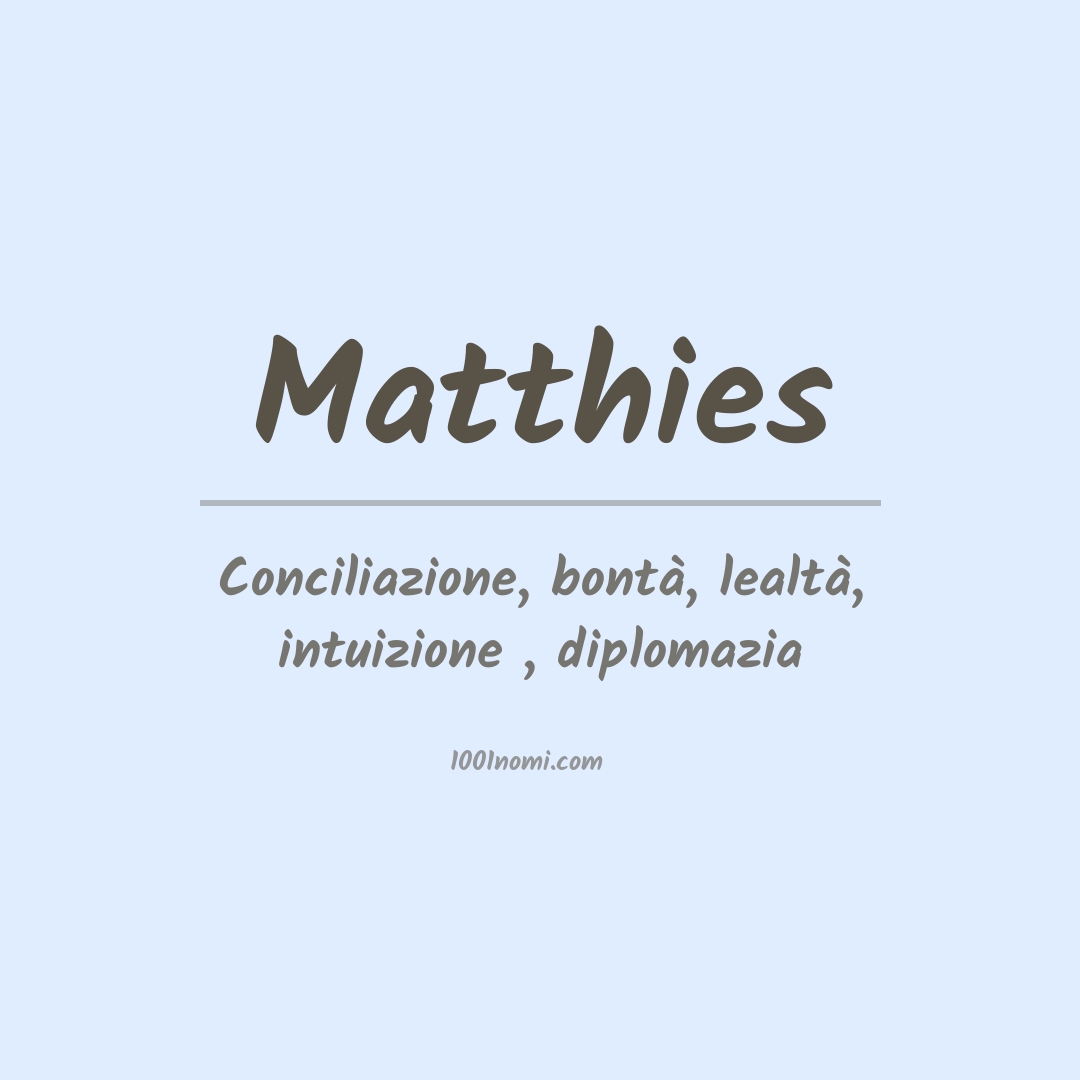 Significato del nome Matthies