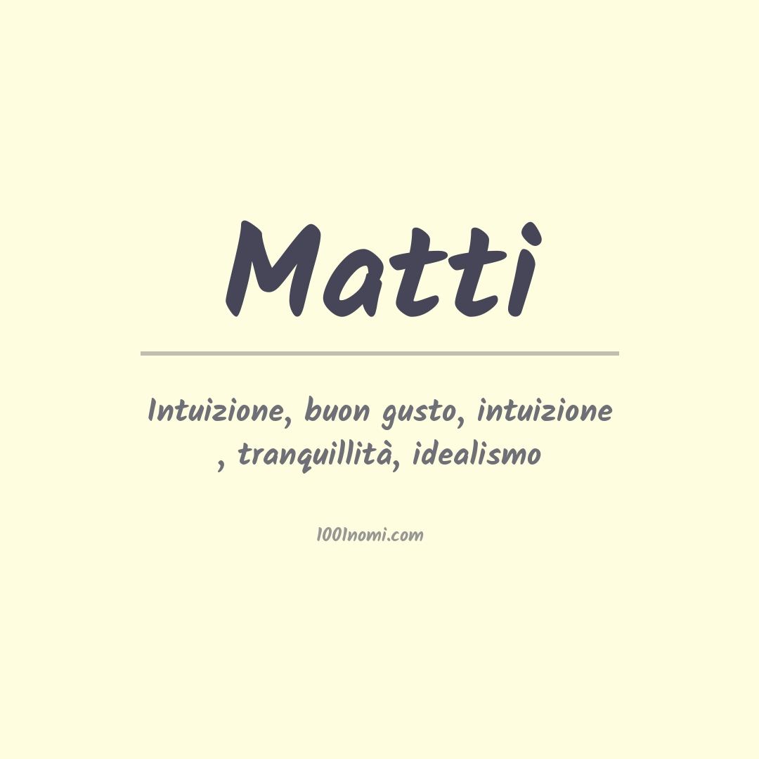 Significato del nome Matti