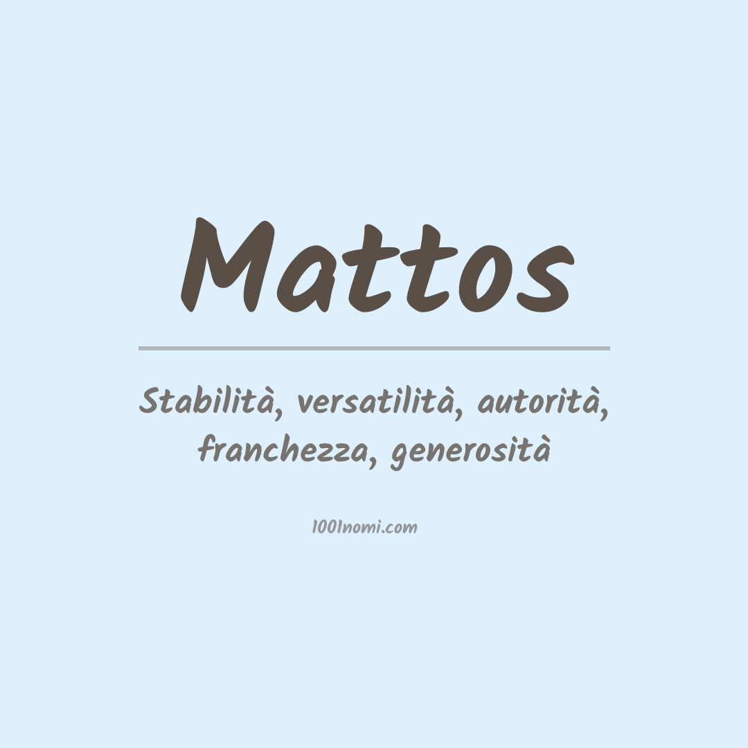 Significato del nome Mattos