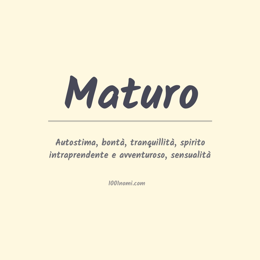 Significato del nome Maturo