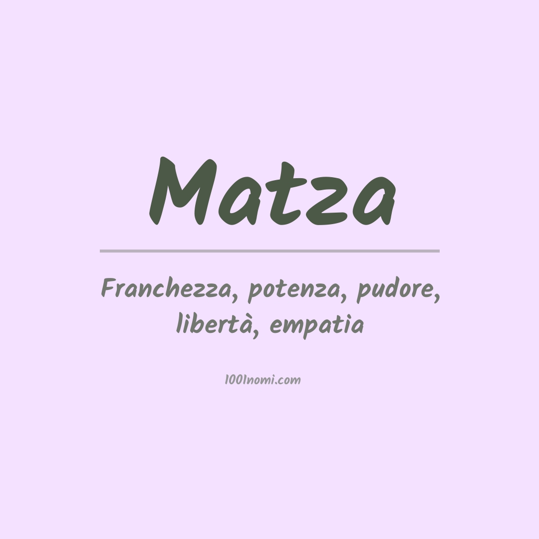 Significato del nome Matza Significato del nome Matza