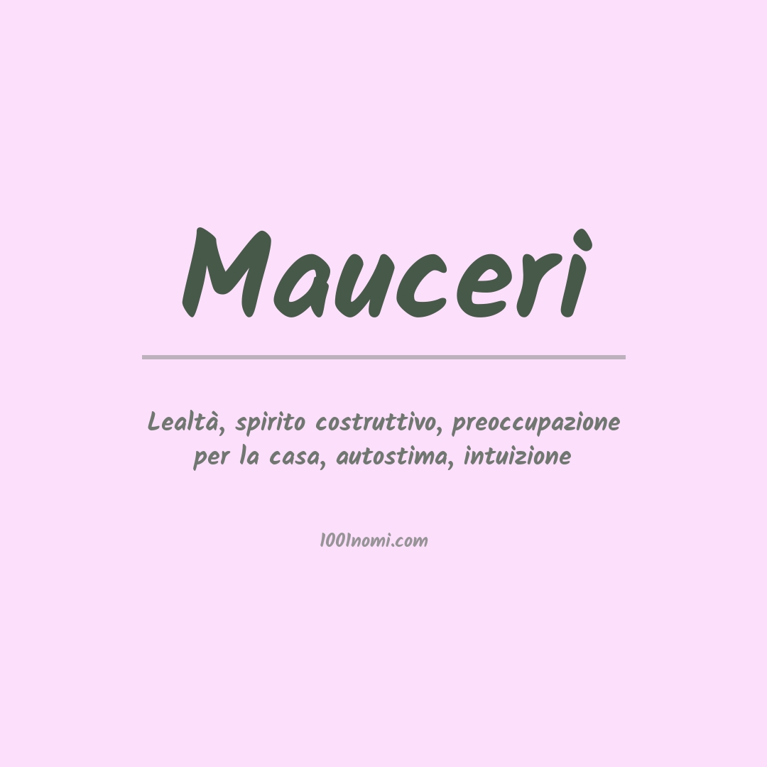 Significato del nome Mauceri