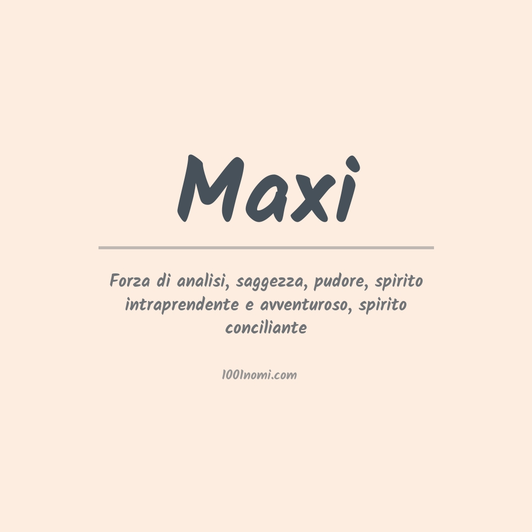 Significato del nome Maxi Significato del nome Maxi