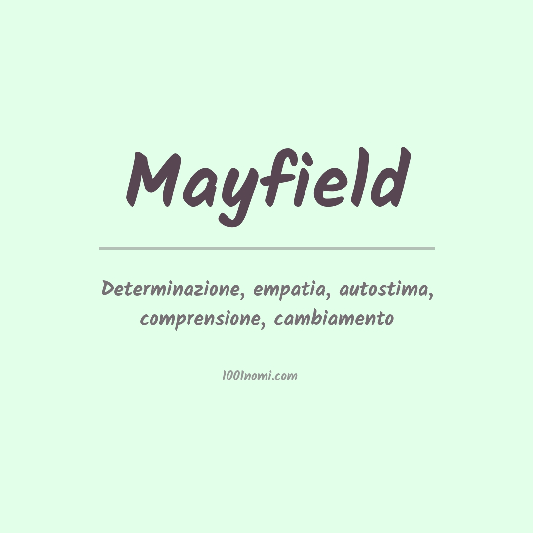 Significato del nome Mayfield