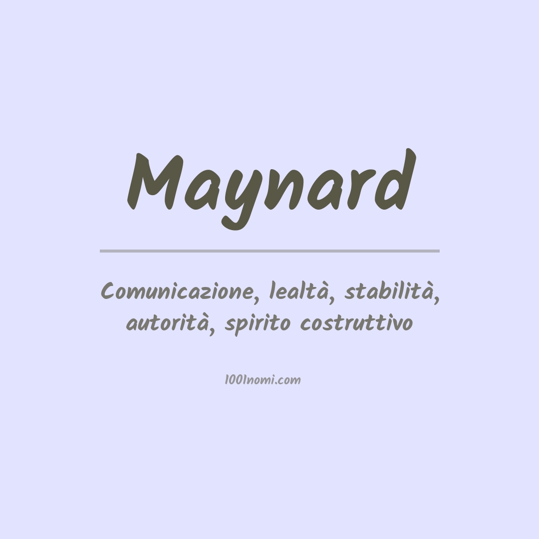 Significato del nome Maynard