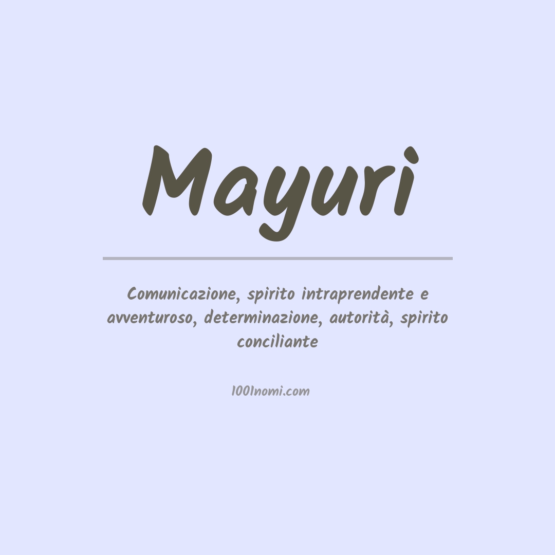 Significato del nome Mayuri