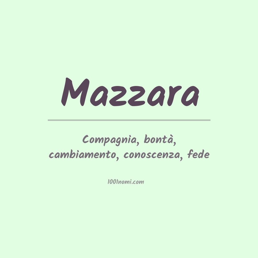 Significato del nome Mazzara