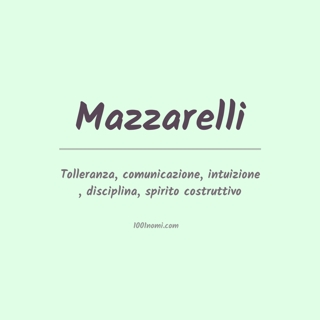 Significato del nome Mazzarelli