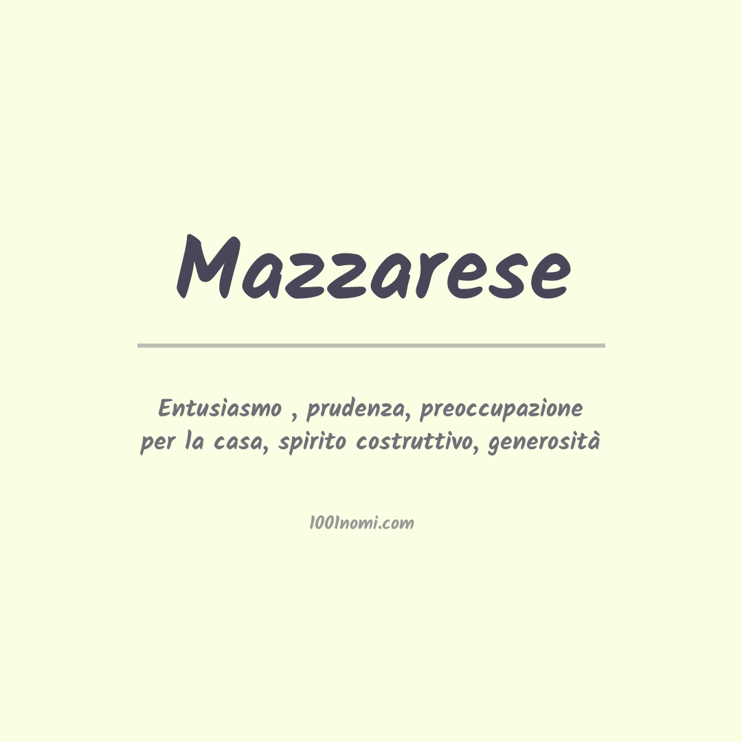 Significato del nome Mazzarese