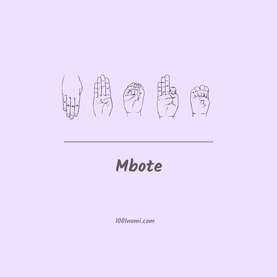 Mbote nella lingua dei segni