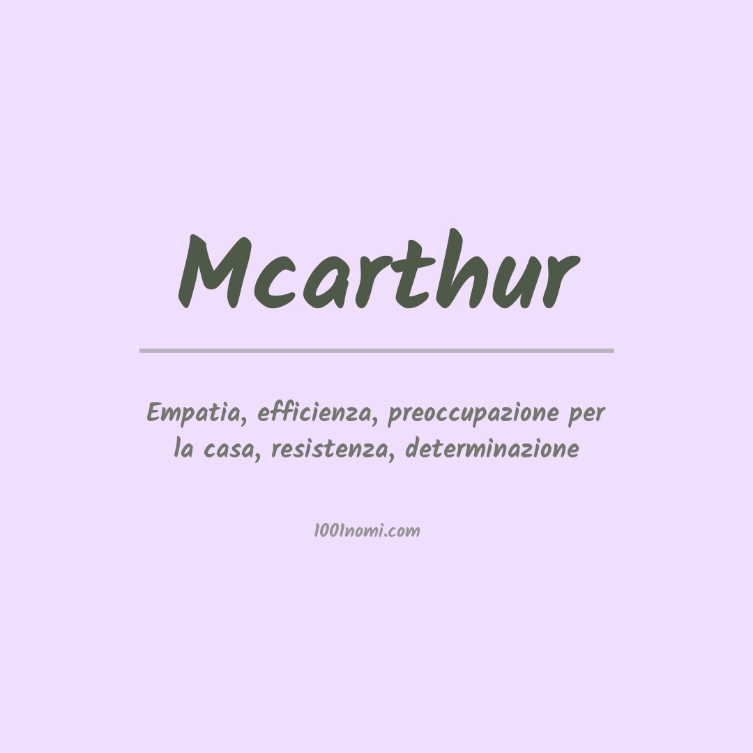 Significato del nome Mcarthur