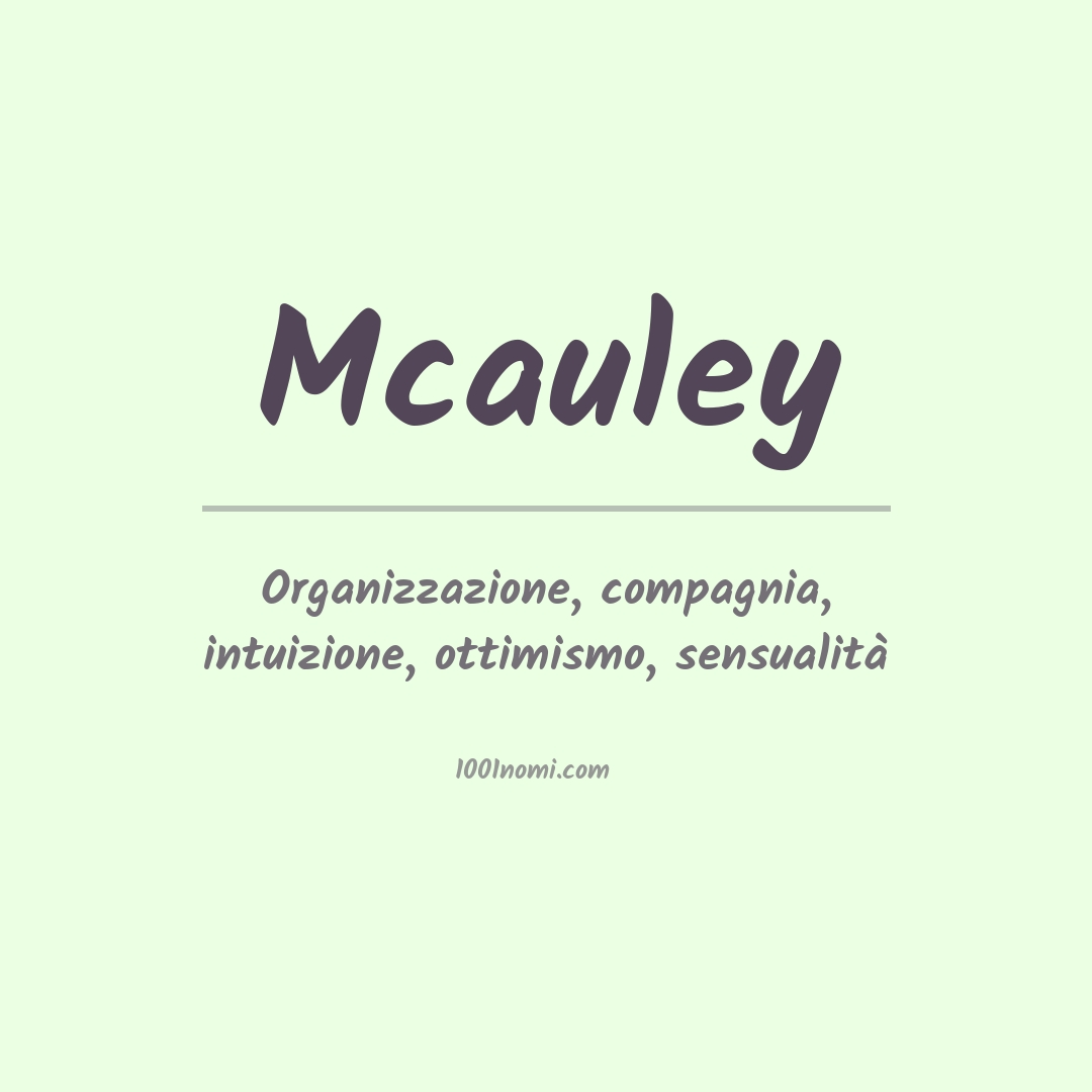 Significato del nome Mcauley