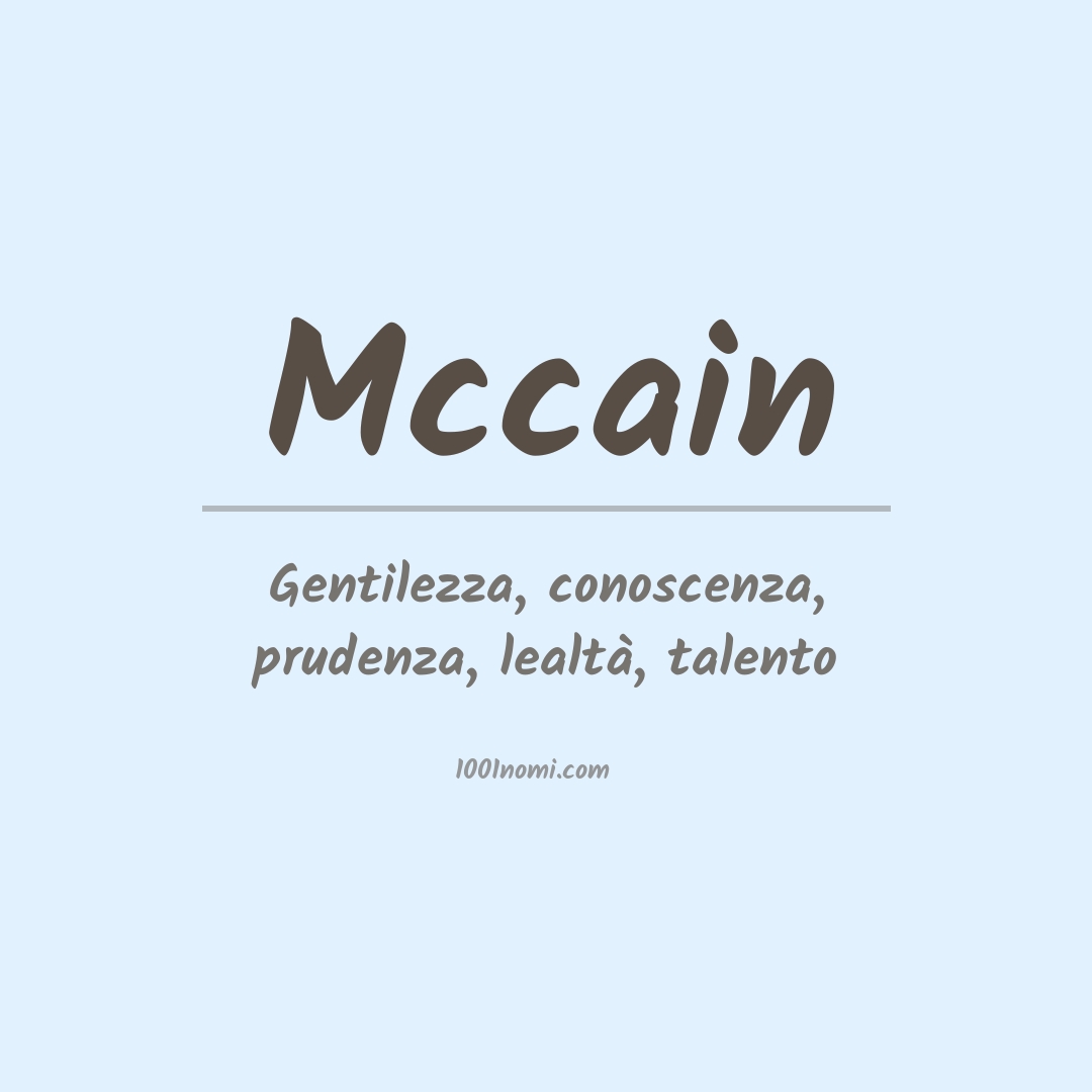 Significato del nome Mccain