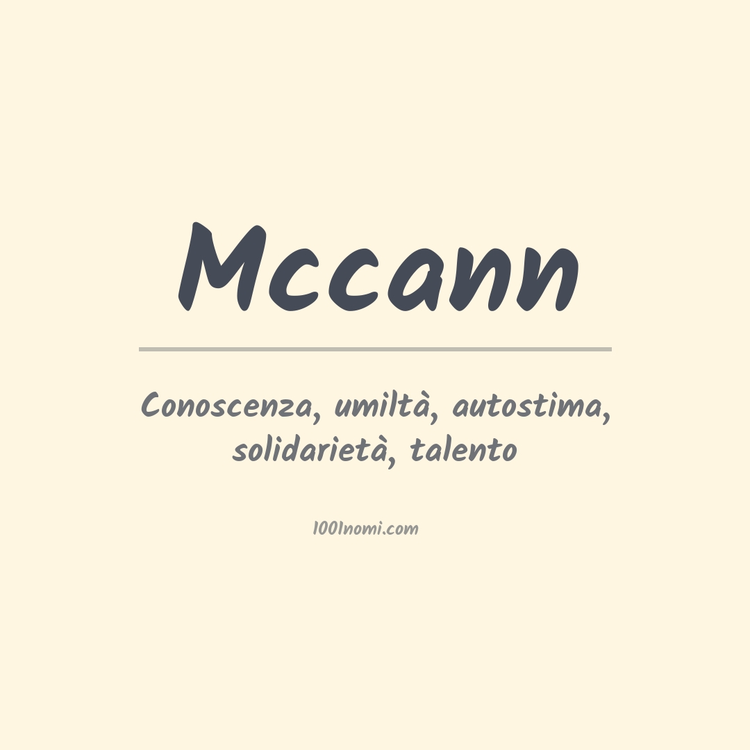 Significato del nome Mccann