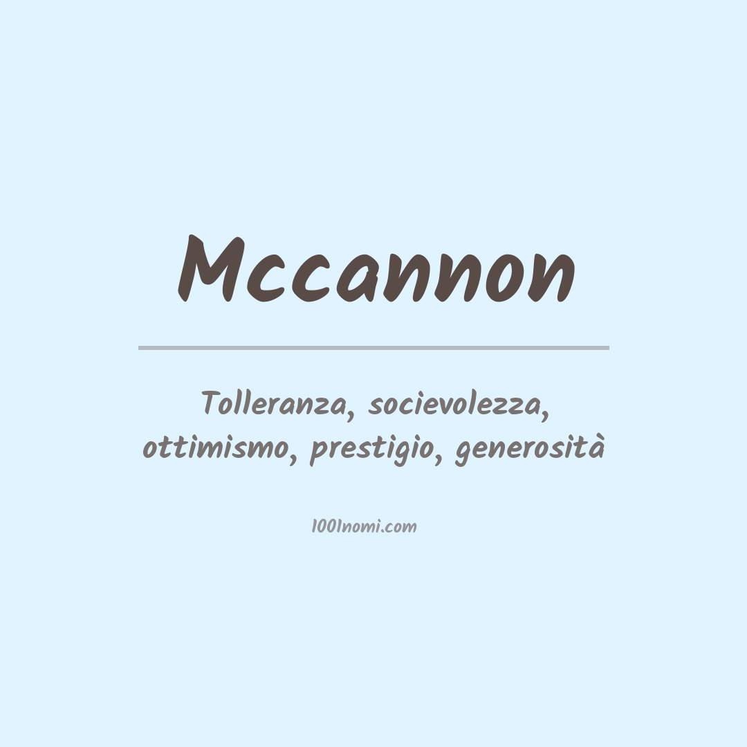 Significato del nome Mccannon