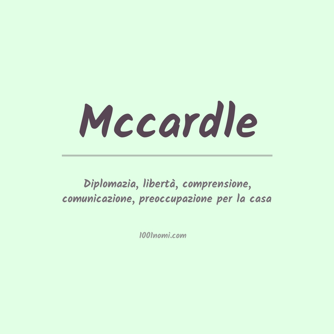 Significato del nome Mccardle