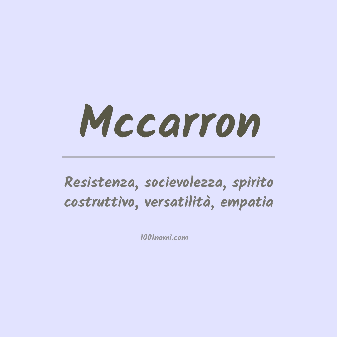 Significato del nome Mccarron