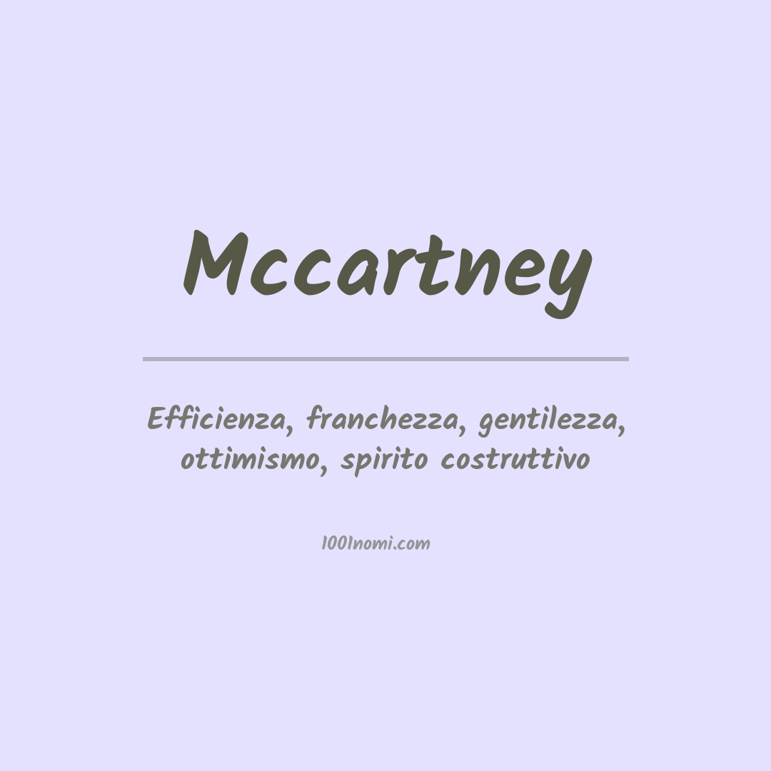 Significato del nome Mccartney