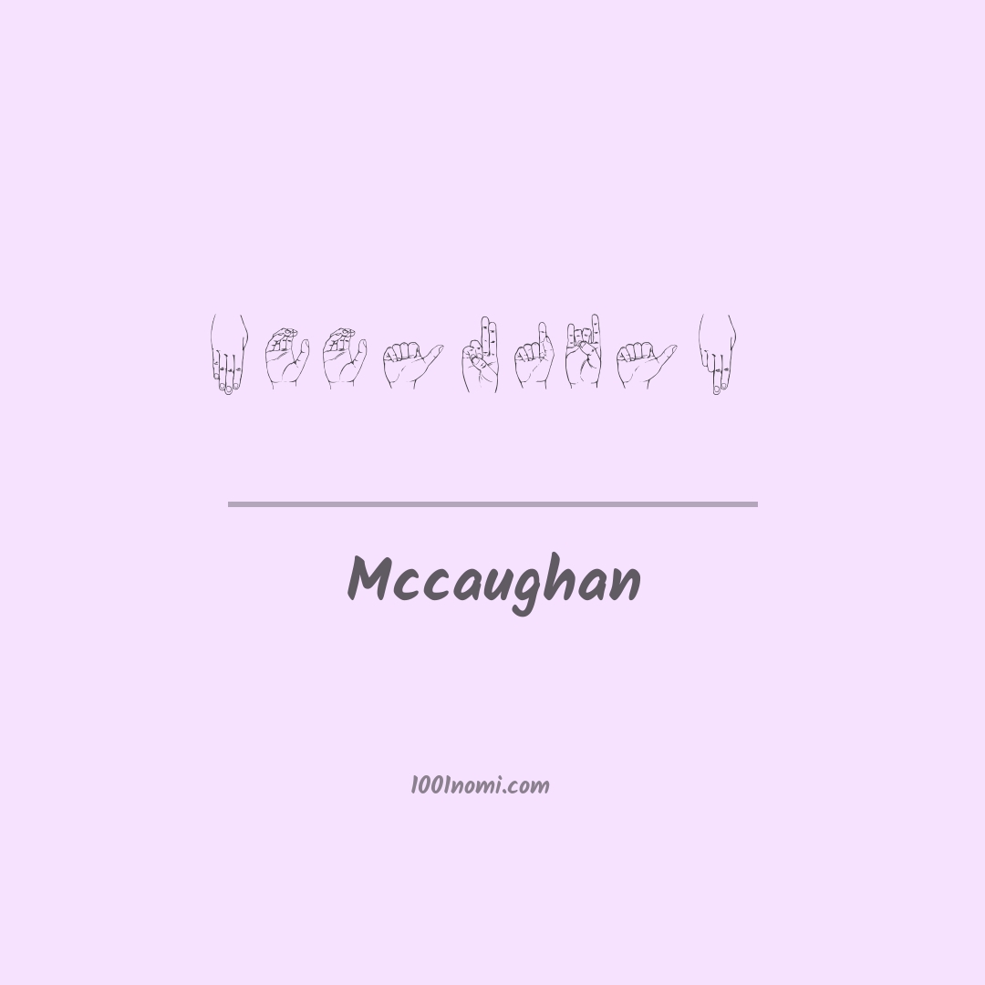 Mccaughan nella lingua dei segni