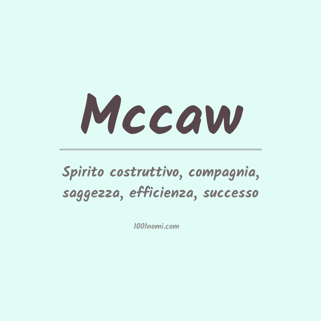 Significato del nome Mccaw