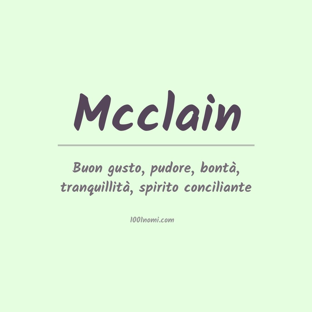 Significato del nome Mcclain