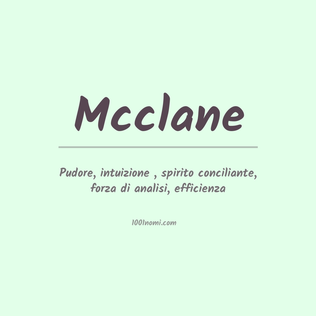 Significato del nome Mcclane