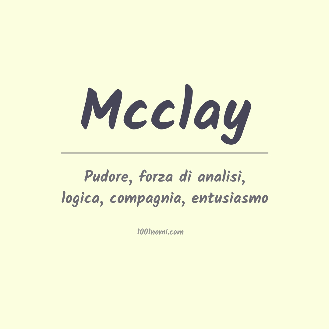 Significato del nome Mcclay